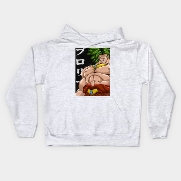 broly legendary super saiyan Kids Hoodie by Amartwork